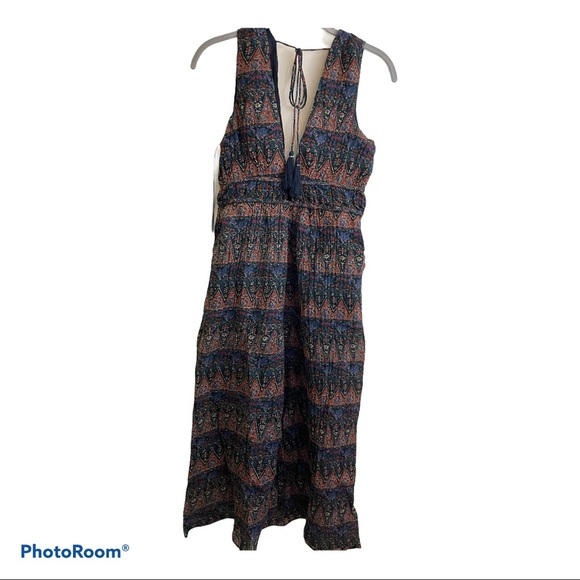 NWT lost+Wander wide leg boho floral jumpsuit Size Small dark colors - Picture 2 of 9